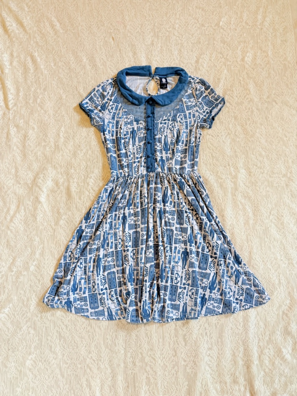 BBC Doctor Who X Hot topic Peter Pan collar babydoll print dress - Picture 2 of 7